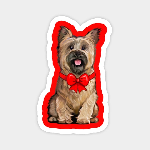 Wheaten Cairn Terrier Dressed Up for Christmas Magnet by PenguinCornerStore