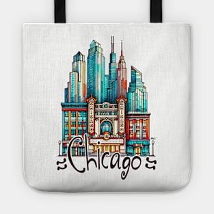 Vibrant Chicago Theater Graphic Tee | Gift for Chicago Lover | Light Tote