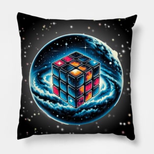 Cosmo-Abstract Rubiks Cube Art Pillow