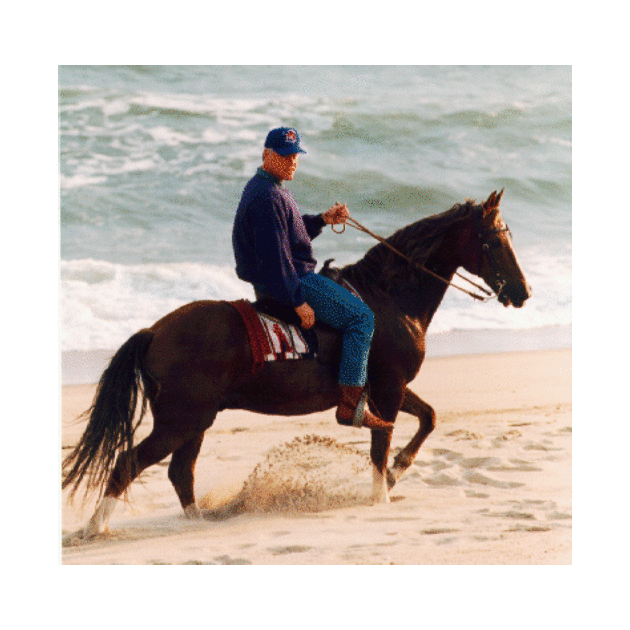 Bill Clinton riding a horse by Soriagk