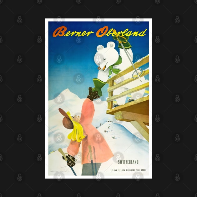 Berner Oberland,Switzerland,Ski Poster by BokeeLee