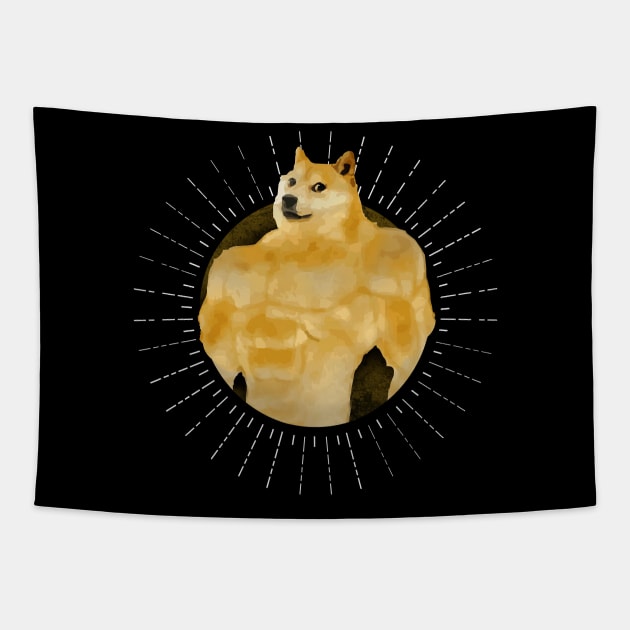 doge muscle Tapestry by aldistar