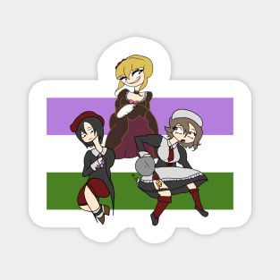 Umineko No Naku Koro Ni Episode 8 Spoilers Yasu Sayo Beatrice Shannon Kanon Genderqueer Flag Magnet