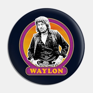 Waylon Jennings /\/\/ Retro Style Fan Design Pin