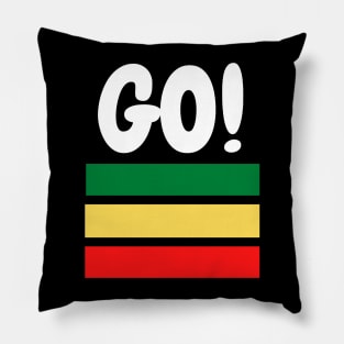 Red, yellow, green colour and then Go!!!  Motivational Design, minimalist Pillow