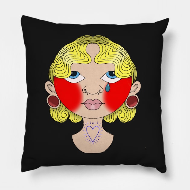 Sad girl Pillow by lizajambalaya