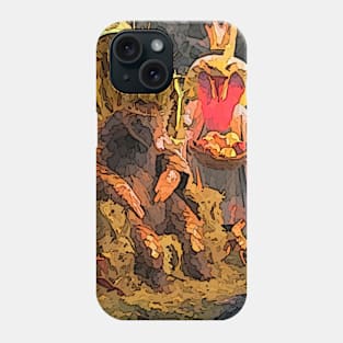 watercolor snake priest brings apples for pangolin Phone Case