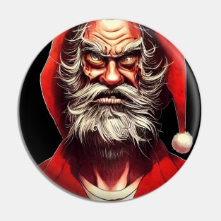 Scary Santa Claus Christmas Pin