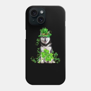 Lucky Husky Dog Shamrock St Patrick's Day Phone Case