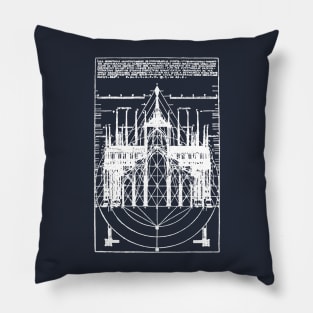 Vitruvius 1511 Architectural Plan of Cathedral Pillow