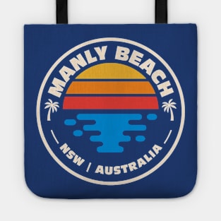 Retro Manly Beach New South Wales Australia Vintage Beach Emblem Tote