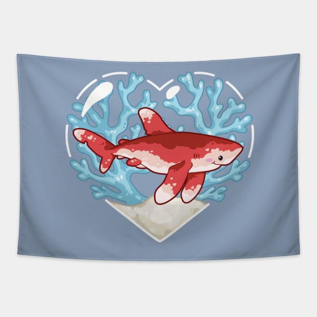 PECK, the Oceanic Whitetip Shark Tapestry by bytesizetreasure