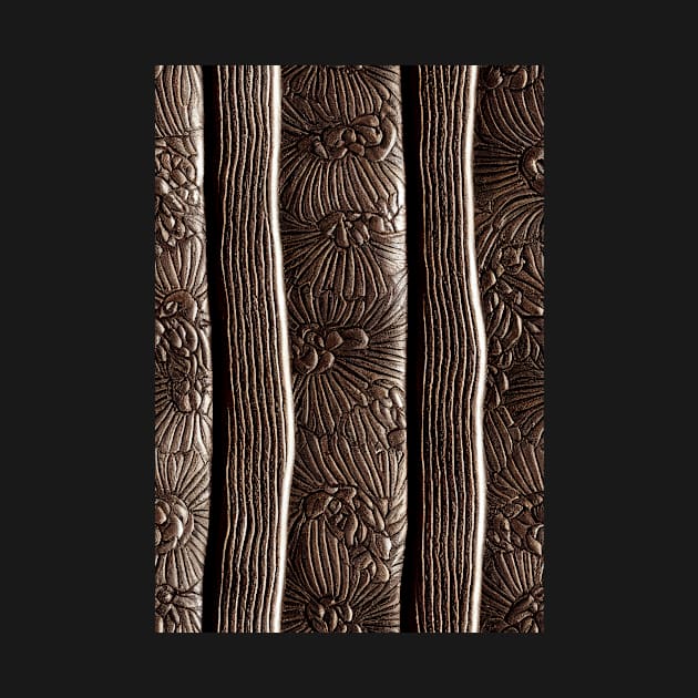 Dark Brown Ornamental Leather Stripes, natural and ecological leather print #45 by Endless-Designs