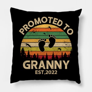 Promoted To Granny Est 2022 Pregnancy Announcement Vintage Pillow