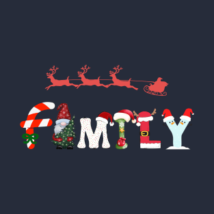 Family , Family Christmas Matching Xmas Tree,Holiday Gift. Matching Christmas Santa gift Party T-Shirt