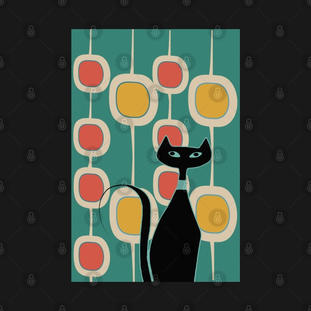 Black Cat Retro Style by Lisa Williams Design