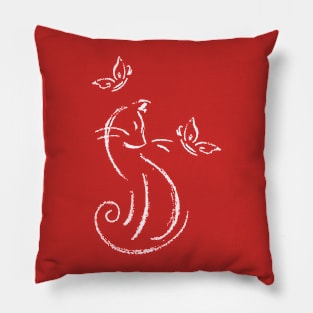 Cute cat silhouette Pillow