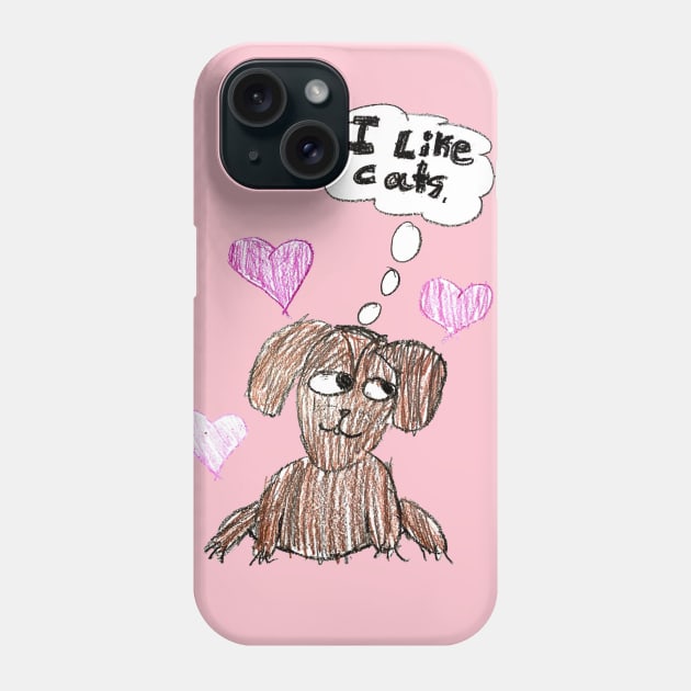 I Like Cats Says the Cute Dog Phone Case by calisuri