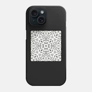 Grey and black circle pattern calligraphic shapes and letters mandala style Phone Case