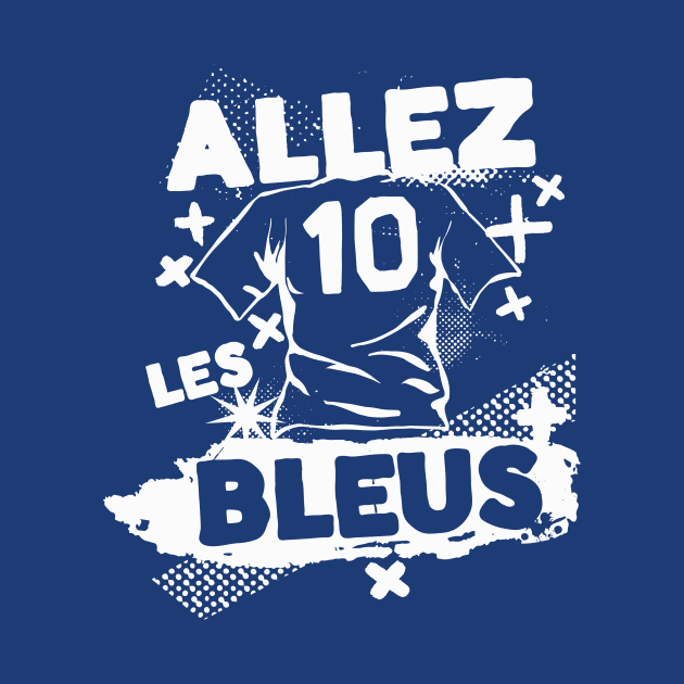 Vintage French Football // Retro Grunge France Soccer // Allez les Bleus by SLAG_Creative