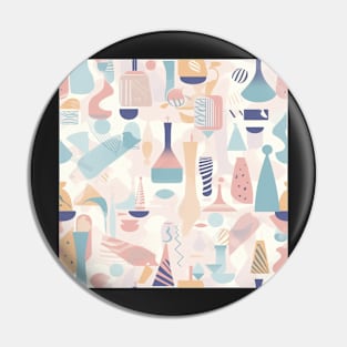 Abstract minimalism pattern featuring stylized objects and geometric shapes in soothing pastel colors Pin