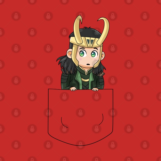 Loki kawaii in pocket by peekxel