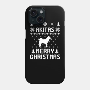 Akitas Ugly Christmas Sweater Vintage Gift For Akitas Dog Lovers Phone Case