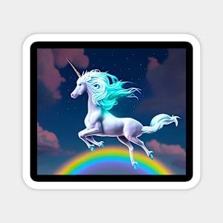 Mystic Nights Rainbow Flying Unicorn Magnet
