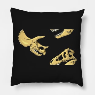 T-rex and Triceratops Skull Pattern Pillow