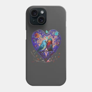 Galentines day and Valentine’s Day parrot’s canoodling Phone Case