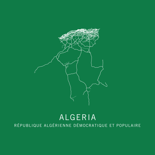 Algeria Road Map by ClarkStreetPress