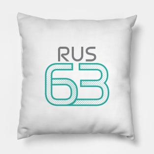 RUS 63 Teal Halftone White Design Pillow