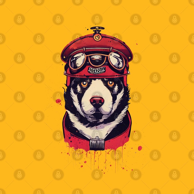 Red baron husky dog by etherElric