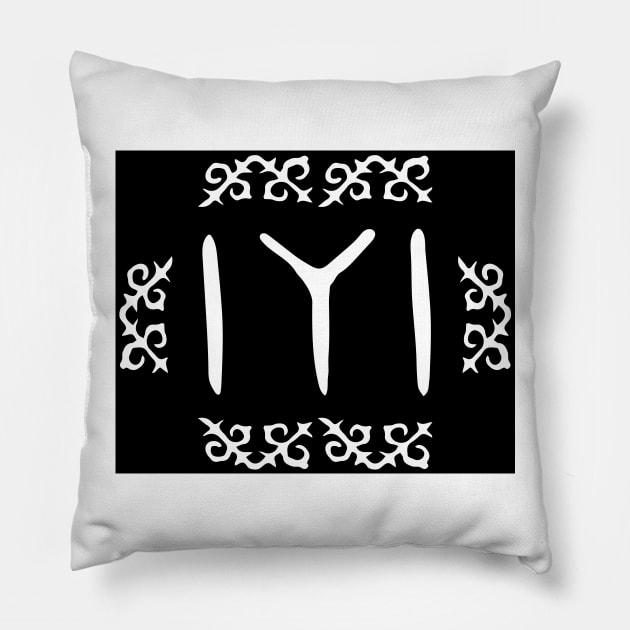 Black Kayi Tribe Flag Symbol from Dirilis/Resurrection Ertugrul Pillow by TerrificTees