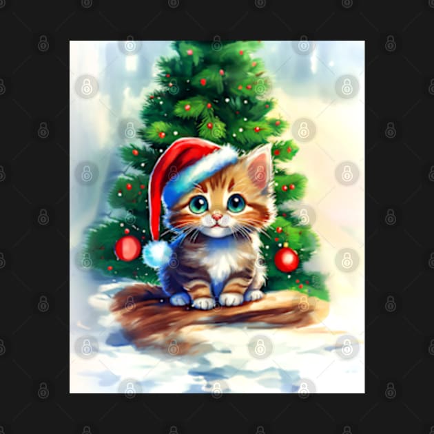 Christmas Kitten by ArtFactoryAI