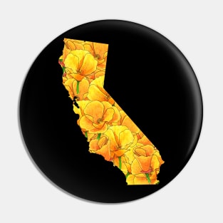 California in Flowers Pin