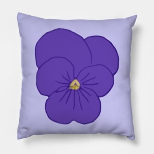 Blue-Violet Viola Sketch Pillow