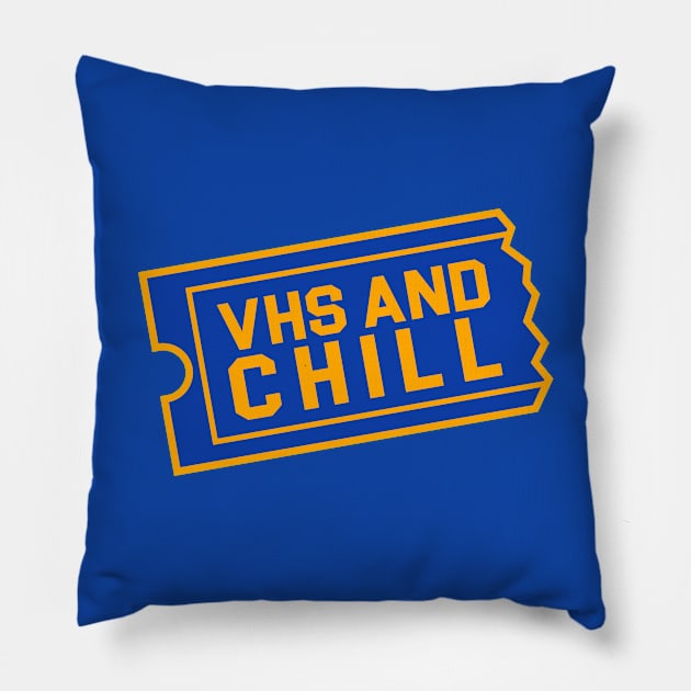 VHS AND CHILL Pillow by TextTees