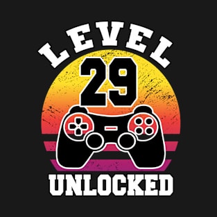 level 29 unlocked 29 Years Old retro 80s 29th Birthday gamer T-Shirt