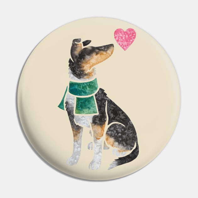 Watercolour Smooth Collie (tri) Pin by animalartbyjess