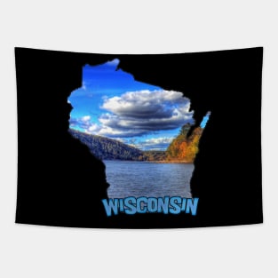 Wisconsin State Outline (Devil's Lake State Park) Tapestry