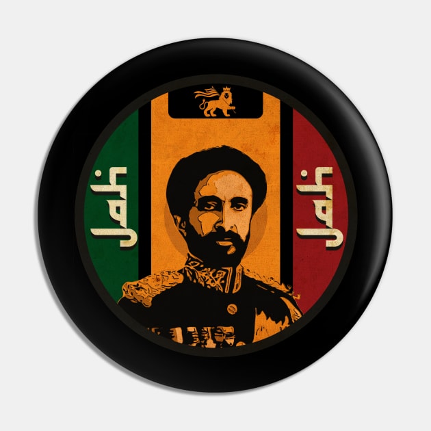 King Selassie I - Jah Bless Pin by CTShirts