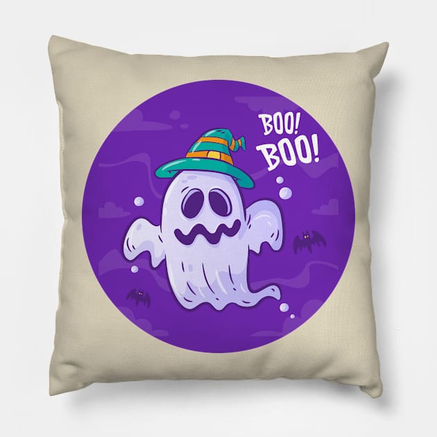 Halloween - Ghost - New Year - Boo Boo Pillow by  El-Aal