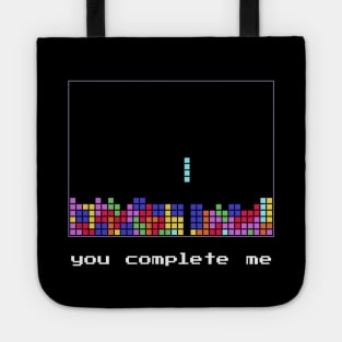 Funny Tetris Design - You complete me - Valentine's Day Gift Tote