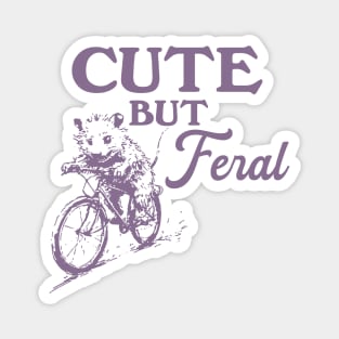 Cute But Feral Possum On A Bike Shirt, funny possum meme Magnet