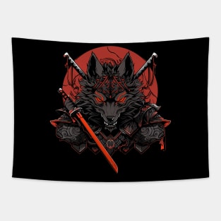 samurai wolf Tapestry