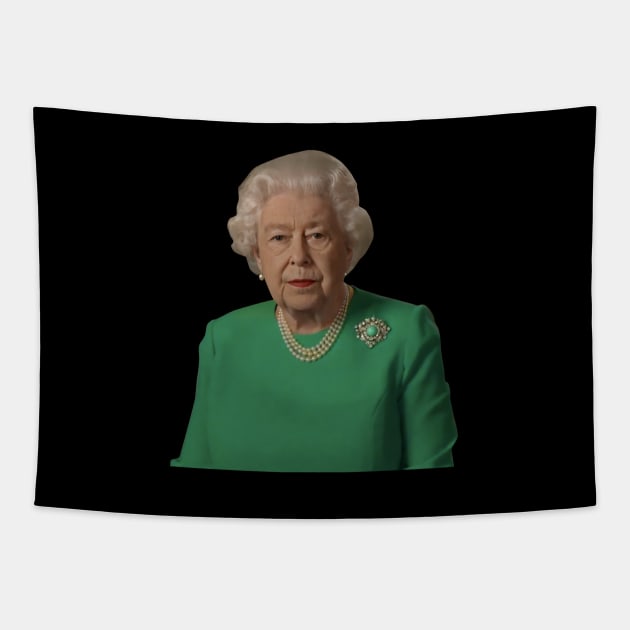 Queen Elizabeth Green screen Dress Tapestry by Movielovermax