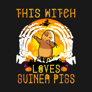 This Witch Loves Guinea Pigs Halloween (52) T-Shirt