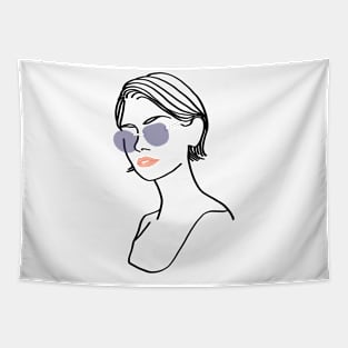 Lady with Sunglasses Tapestry