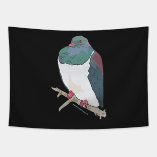 Hand Drawn New Zealand Wood Pigeon Bird Tapestry